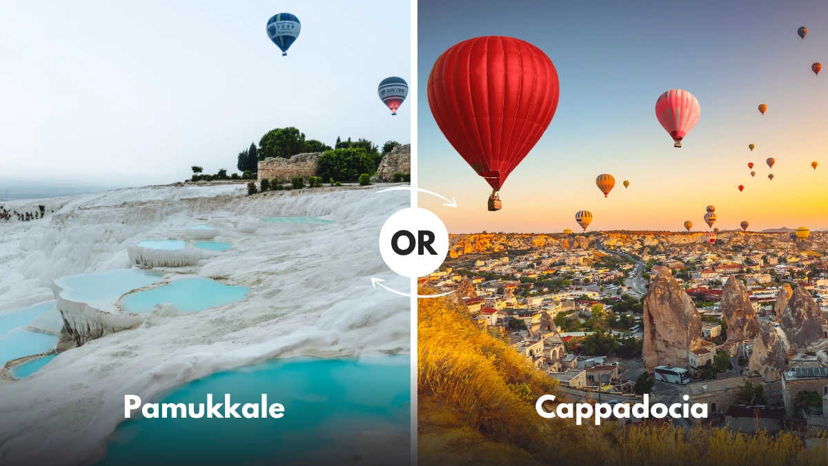 Hot air balloon rides at Pamukkale or Cappadocia