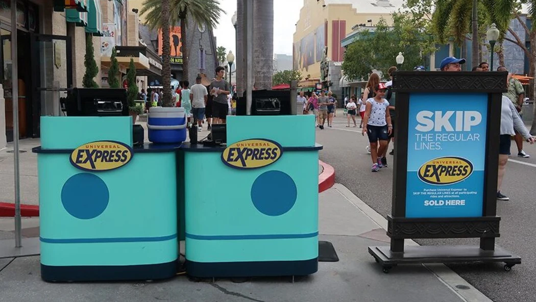 A security check entrance for express pass holders